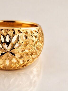 14K Gold Wide Band Ring 2.80g, Italian Gold Ring,, Vintage Style Gold Band